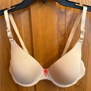 Inspirations by Maidenform Light Beige Bra with Pumpkin Bow Accent